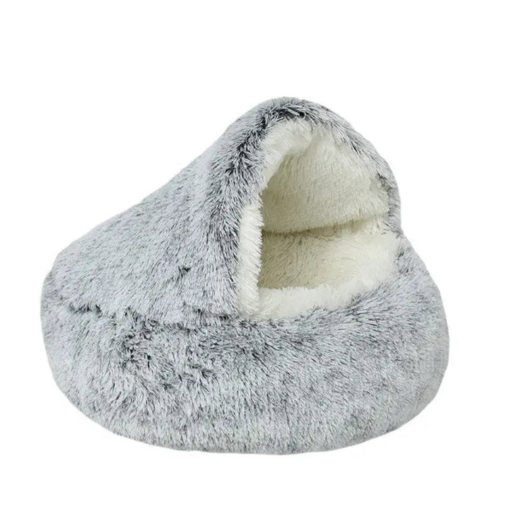 Round Hooded Dog Bed for Anxiety & Deep Sleep