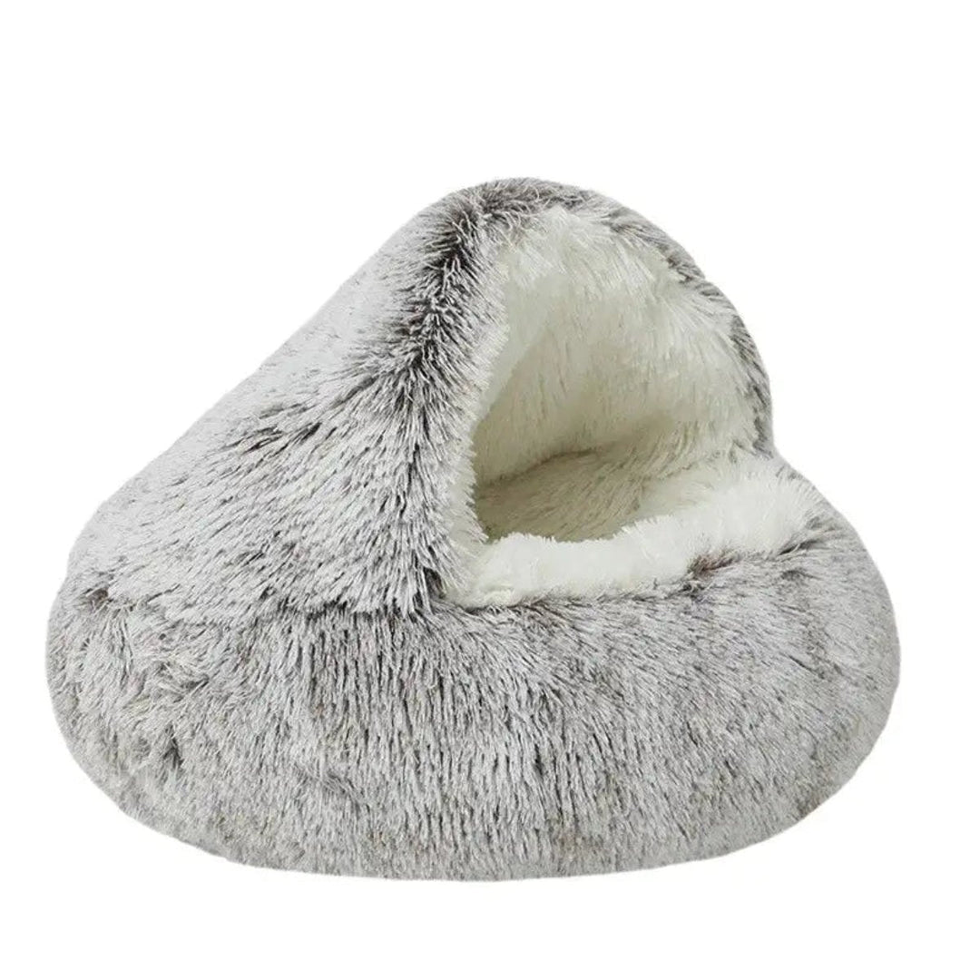 Round Hooded Dog Bed for Anxiety & Deep Sleep