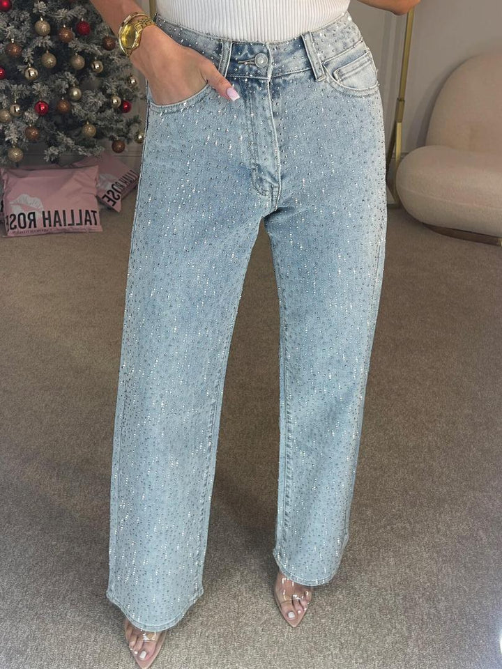 Stylische Jeans Mit Hoher Taille Für Damen | Weites Bein