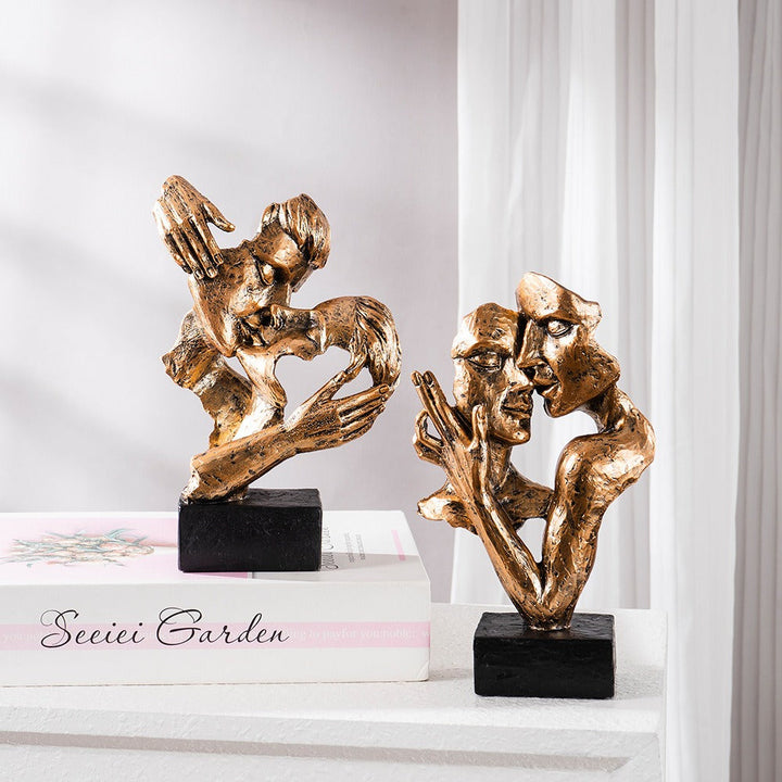 Modern Abstract Kiss Sculpture Decorative Art Ornament
