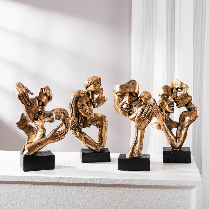 Modern Abstract Kiss Sculpture Decorative Art Ornament