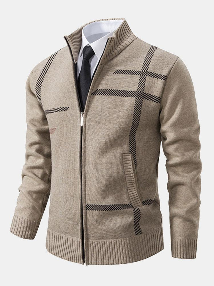 Karierter Strickpullover Für Herren | Langarm
