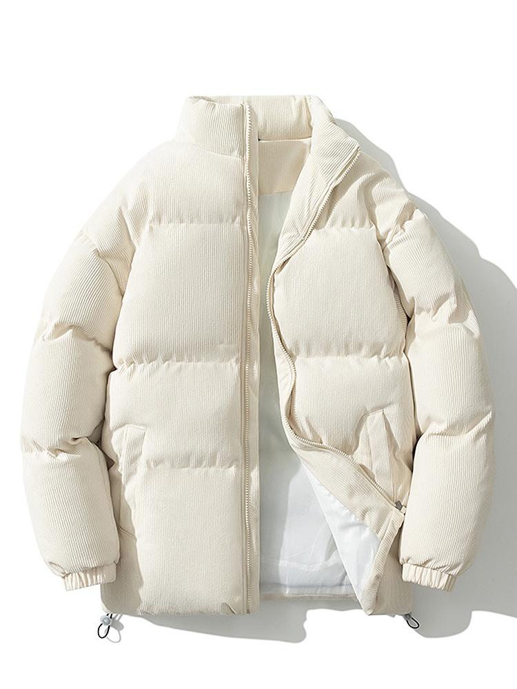 Herren-Daunenjacke Aus Cord | Reißverschluss