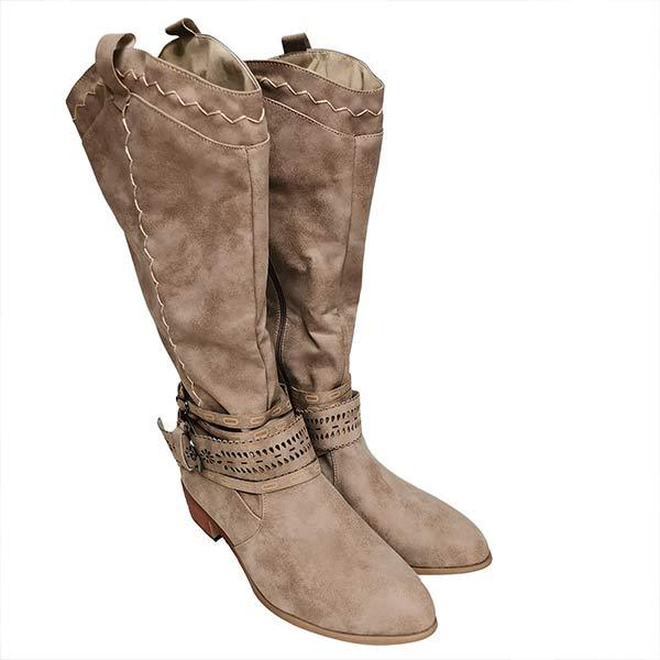 Damen Cowboystiefel Mit Dekorativer Schnalle | Blockabsatz