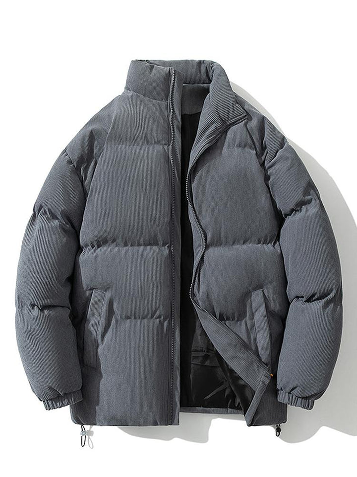 Herren-Daunenjacke Aus Cord | Reißverschluss