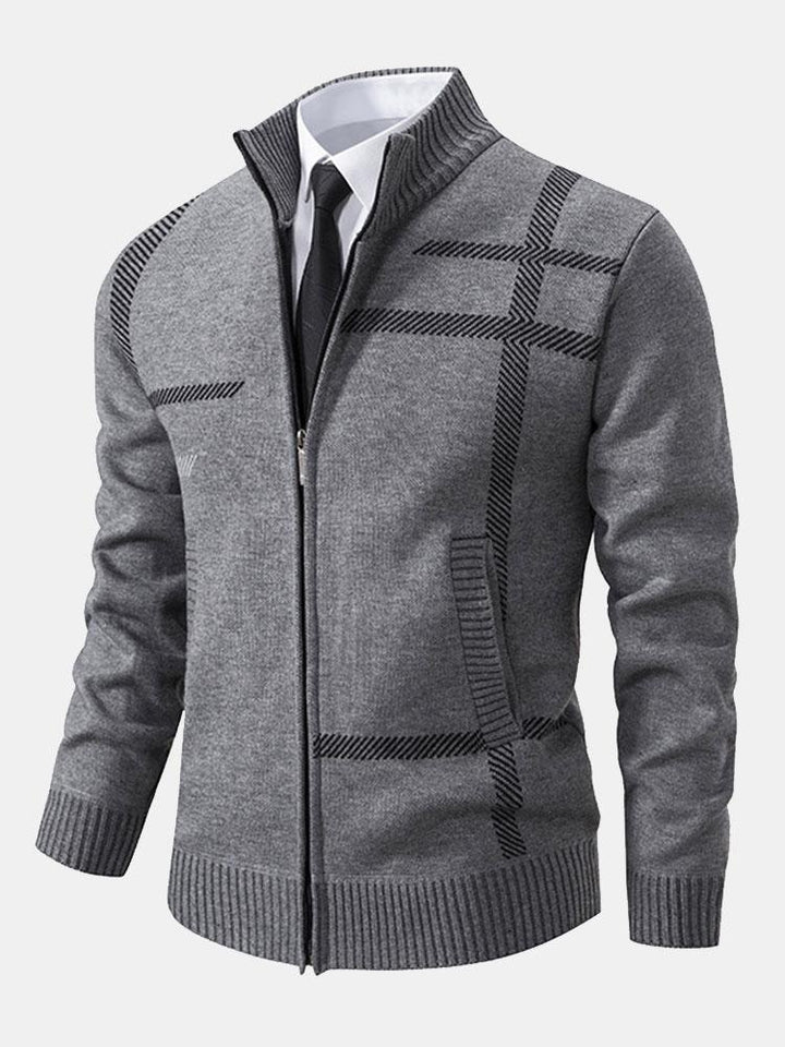 Karierter Strickpullover Für Herren | Langarm