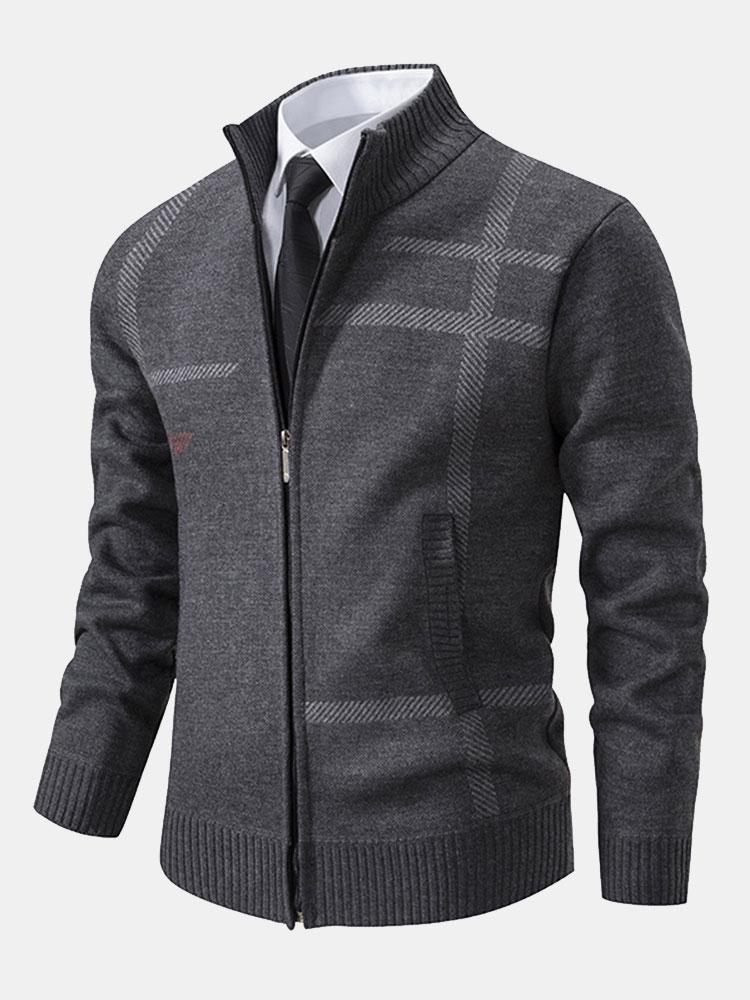 Karierter Strickpullover Für Herren | Langarm