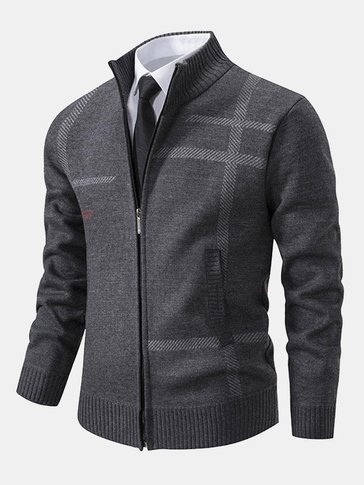 Karierter Strickpullover Für Herren | Langarm