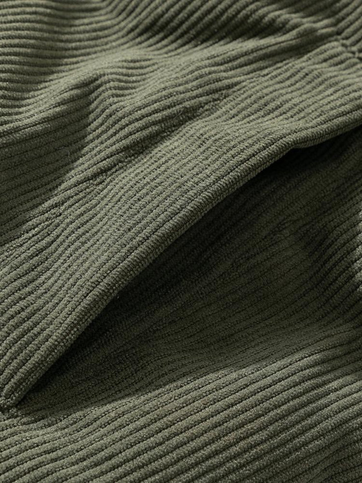 Herren-Daunenjacke Aus Cord | Reißverschluss