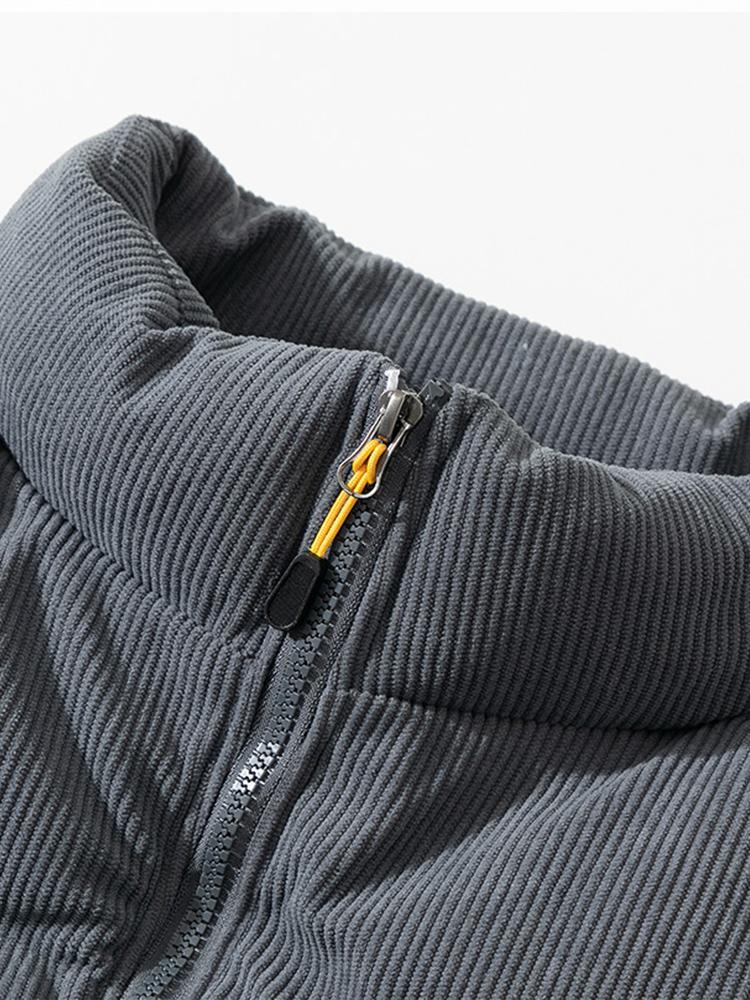 Herren-Daunenjacke Aus Cord | Reißverschluss