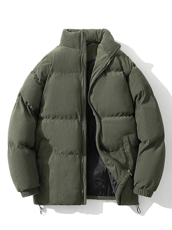 Herren-Daunenjacke Aus Cord | Reißverschluss
