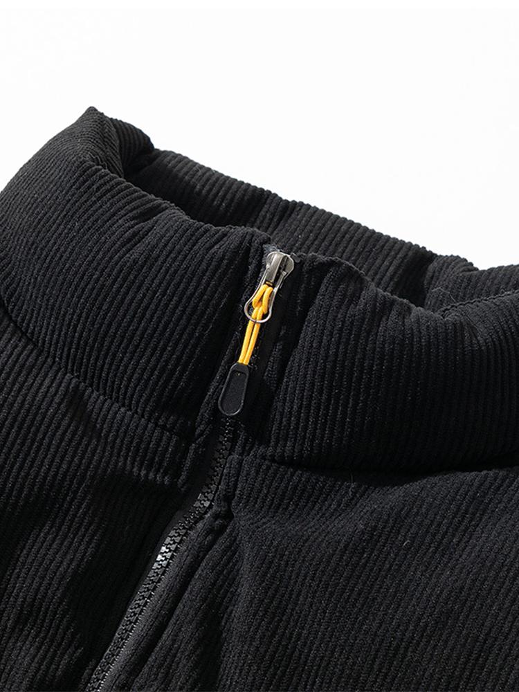 Herren-Daunenjacke Aus Cord | Reißverschluss