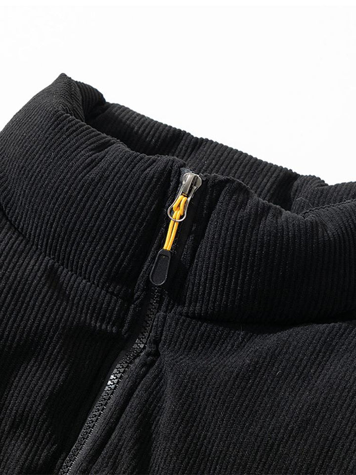 Herren-Daunenjacke Aus Cord | Reißverschluss