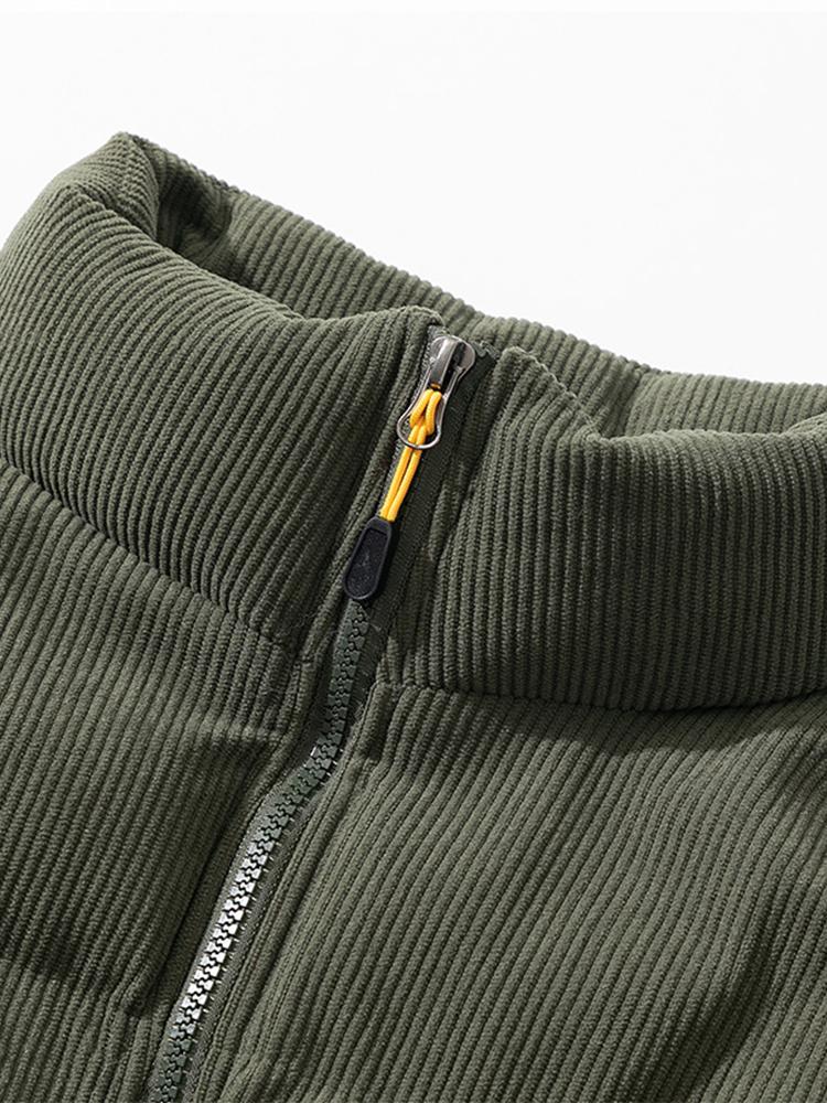 Herren-Daunenjacke Aus Cord | Reißverschluss