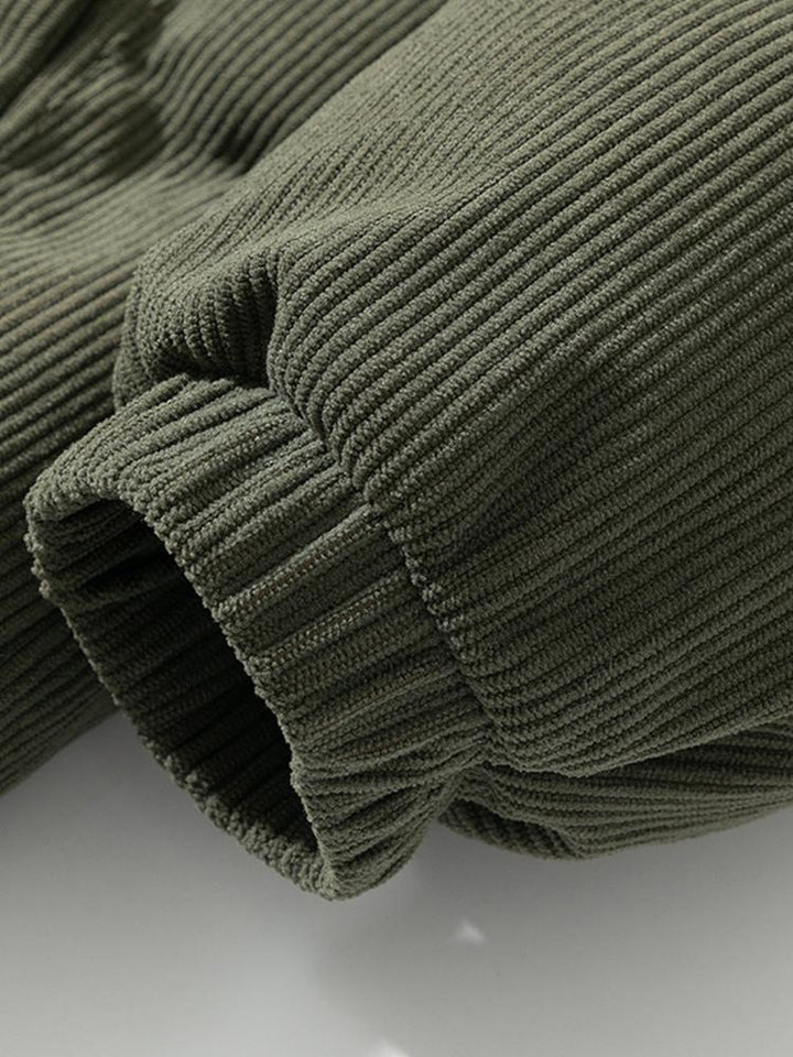 Herren-Daunenjacke Aus Cord | Reißverschluss