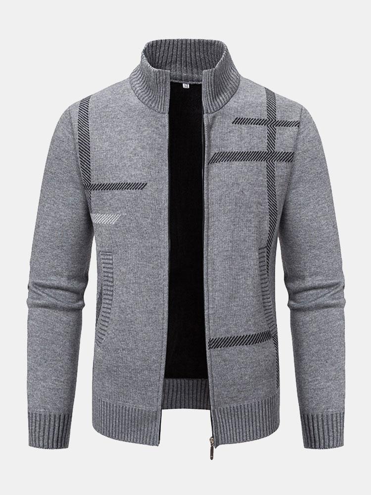 Karierter Strickpullover Für Herren | Langarm