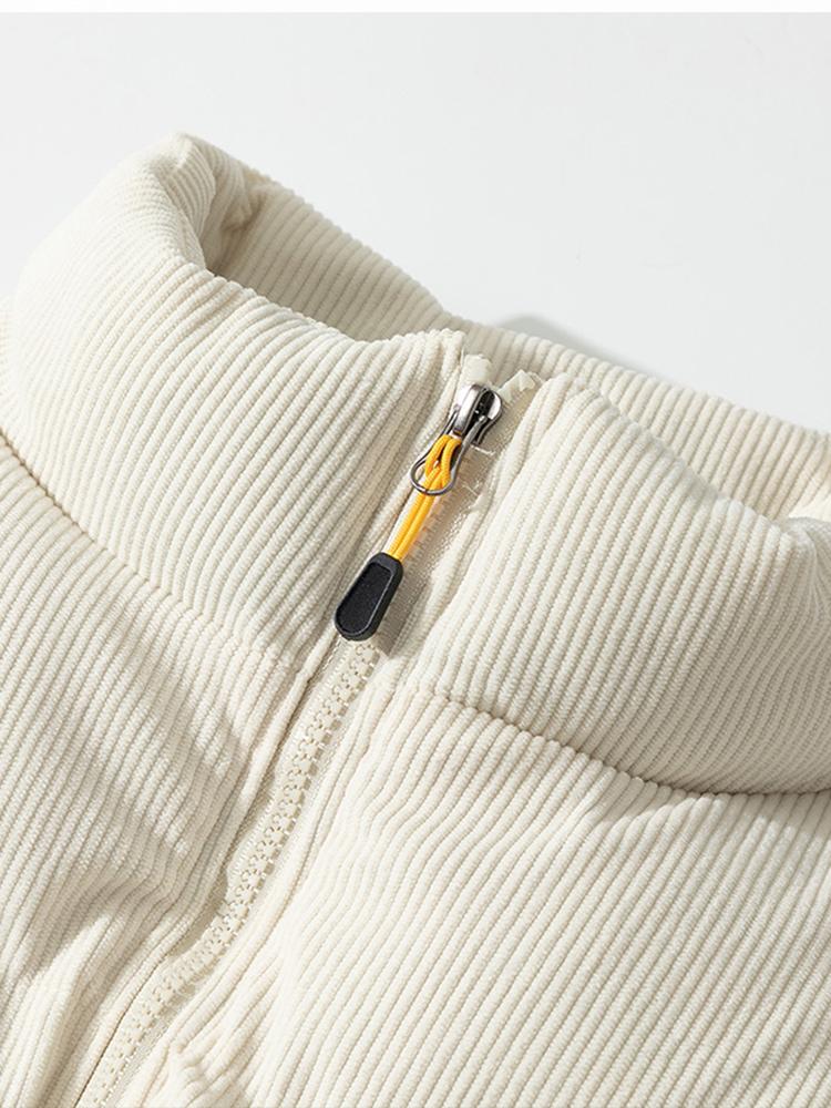 Herren-Daunenjacke Aus Cord | Reißverschluss