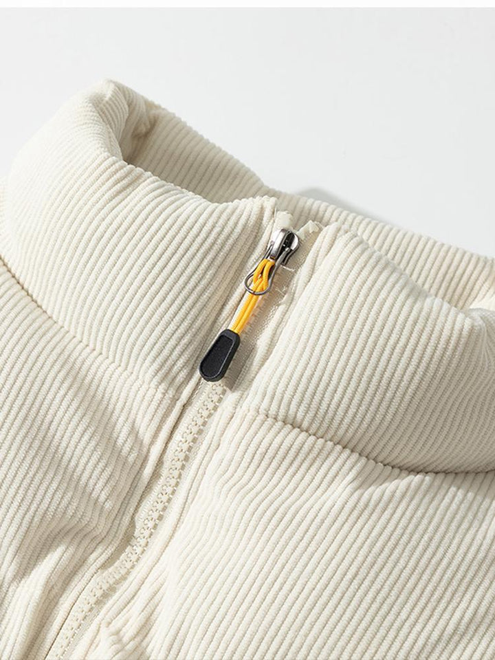 Herren-Daunenjacke Aus Cord | Reißverschluss