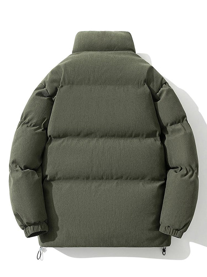Herren-Daunenjacke Aus Cord | Reißverschluss
