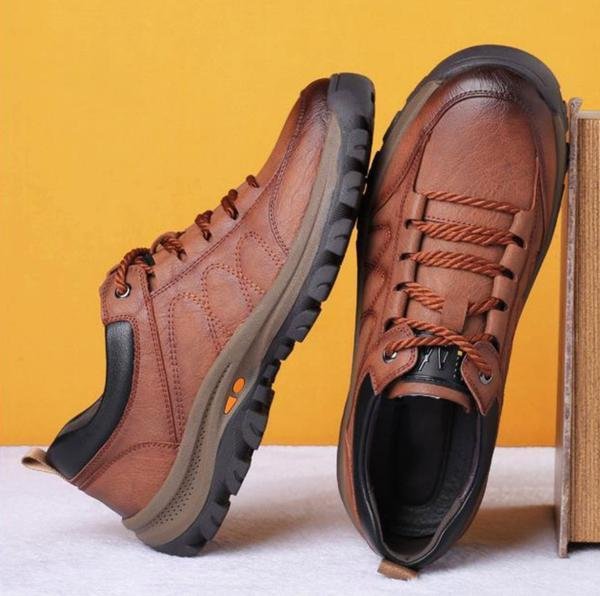 Herren Freizeitschuhe aus echtem Leder – Handgenäht, Bequem & Atmungsaktiv | Ideal für Alltag, Arbeit & Freizeit