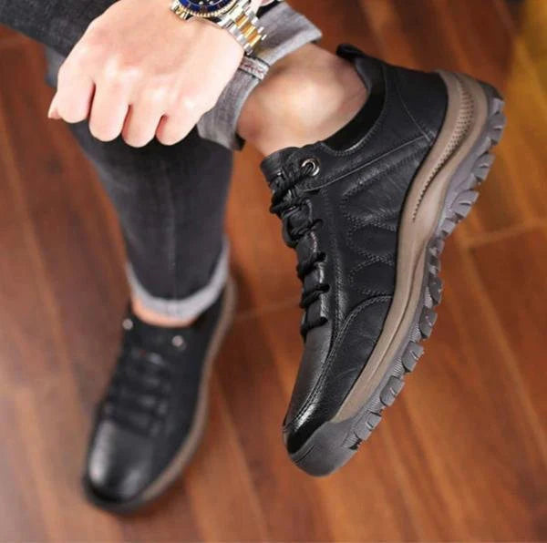 Herren Freizeitschuhe aus echtem Leder – Handgenäht, Bequem & Atmungsaktiv | Ideal für Alltag, Arbeit & Freizeit
