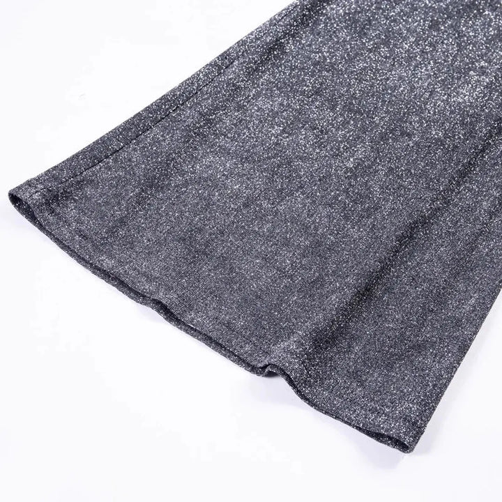 Glitzerhose Mit Hoher Taille Für Damen | Weites Bein