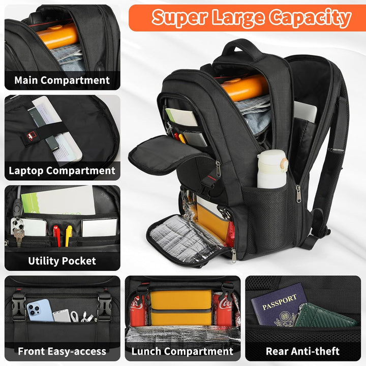 50L Laptop Travel Backpack 17.3 Inch with USB and Anti-Theft Pocket