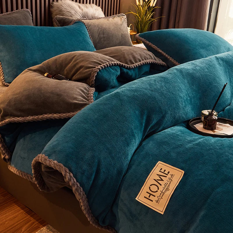 Winter Bedding Set Warm Duvet Cover with Pillowcases