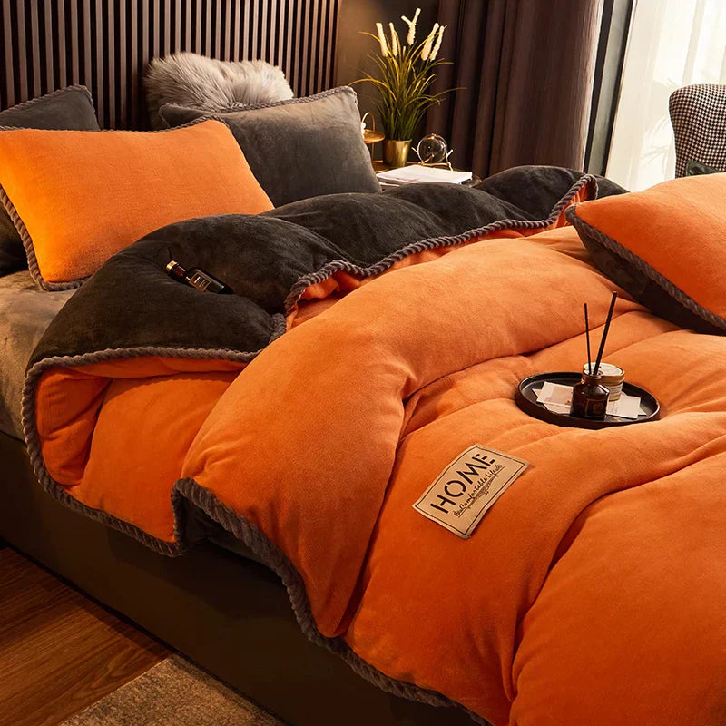 Winter Bedding Set Warm Duvet Cover with Pillowcases