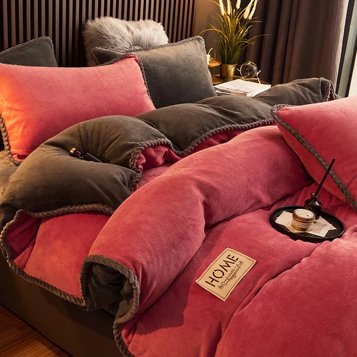 Winter Bedding Set Warm Duvet Cover with Pillowcases