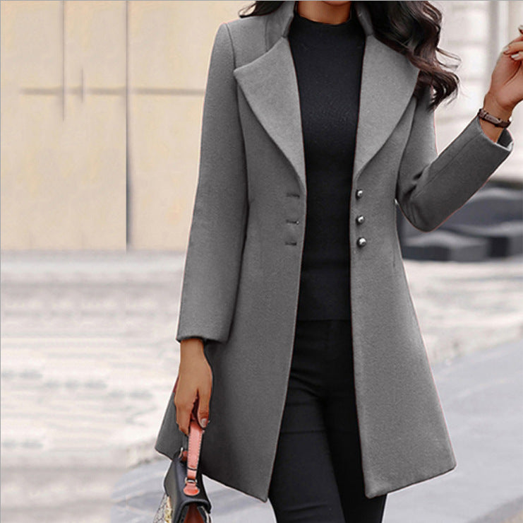 Klassischer Einreihiger Trenchcoat Für Frauen
