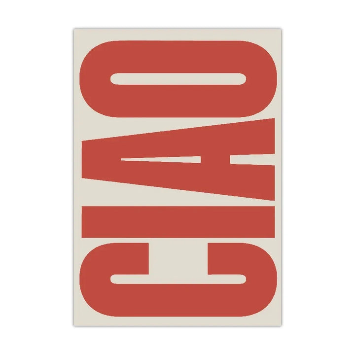 Italiensk Ciao-väggposter för vardagsrummet