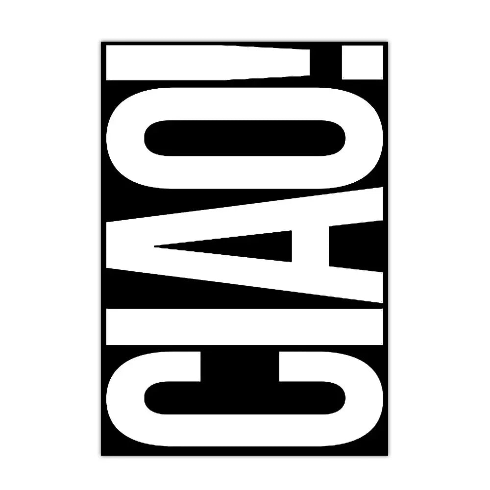 Italiensk Ciao-väggposter för vardagsrummet