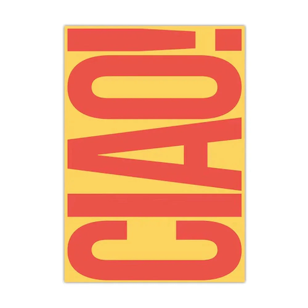 Italiensk Ciao-väggposter för vardagsrummet