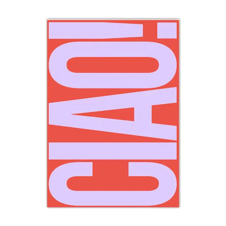 Italiensk Ciao-väggposter för vardagsrummet