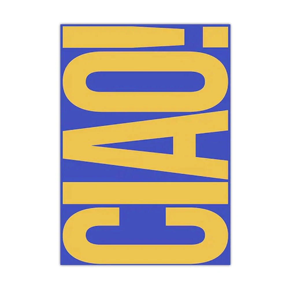 Italiensk Ciao-väggposter för vardagsrummet