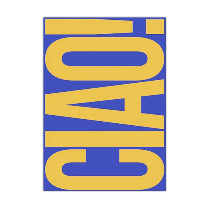 Italiensk Ciao-väggposter för vardagsrummet