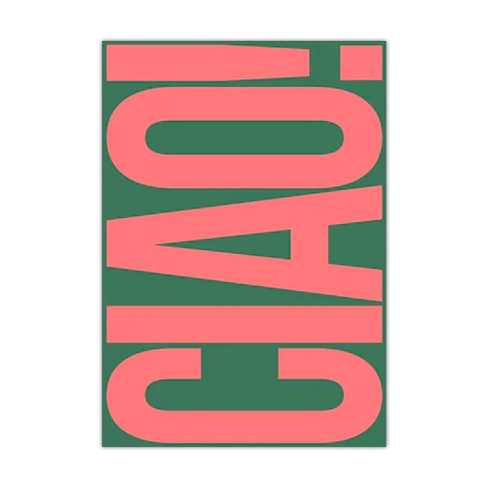 Italiensk Ciao-väggposter för vardagsrummet