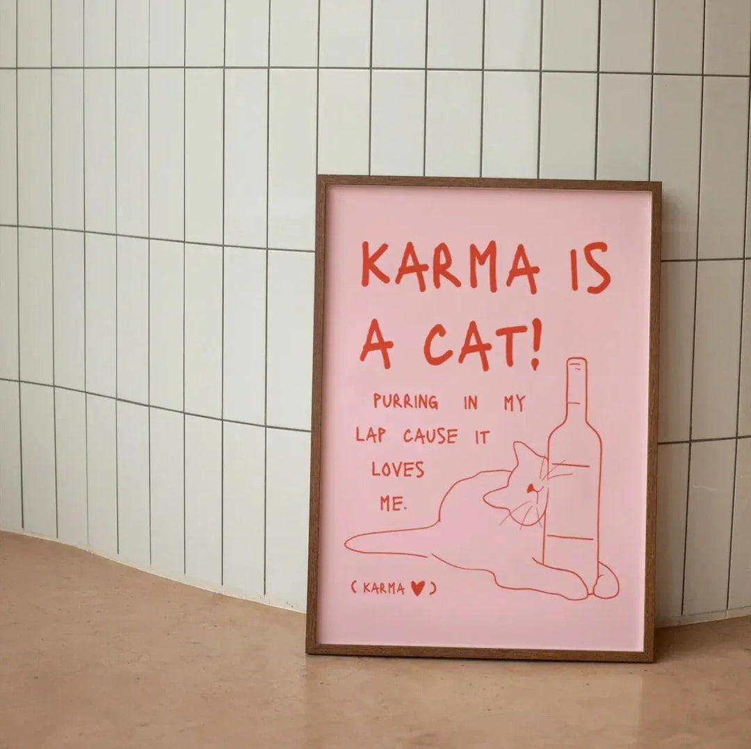 Modern Black Cat Wall Art Canvas – Minimalist Décor