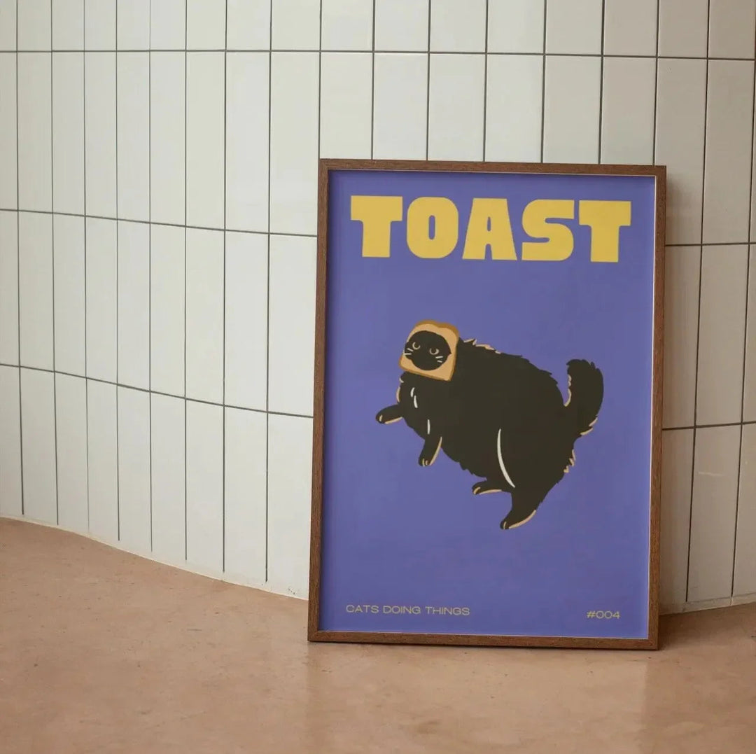 Modern Black Cat Wall Art Canvas – Minimalist Décor