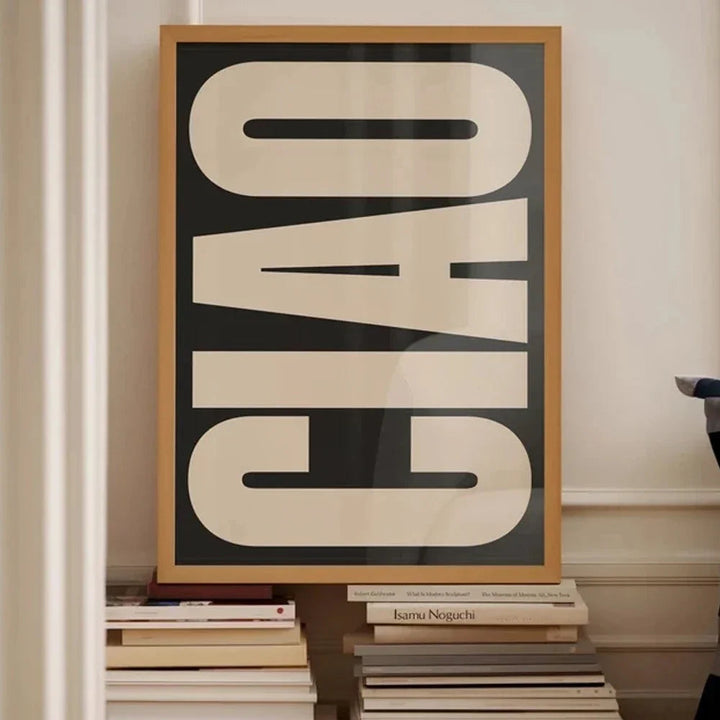 Italiensk Ciao-väggposter för vardagsrummet