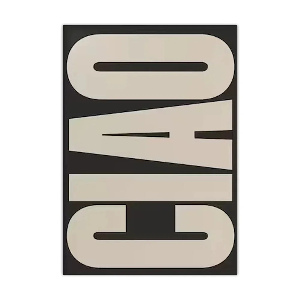 Italiensk Ciao-väggposter för vardagsrummet