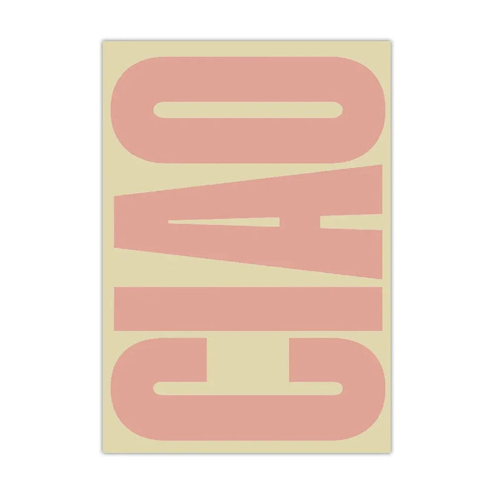 Italiensk Ciao-väggposter för vardagsrummet