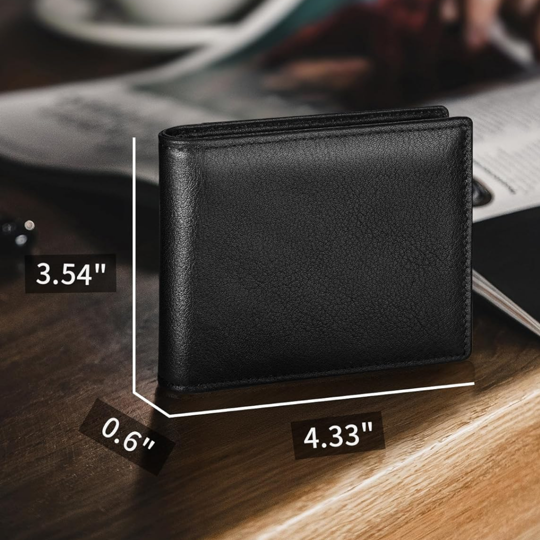 Men’s RFID Secure Slim Bifold Wallet with Multiple Card Slots