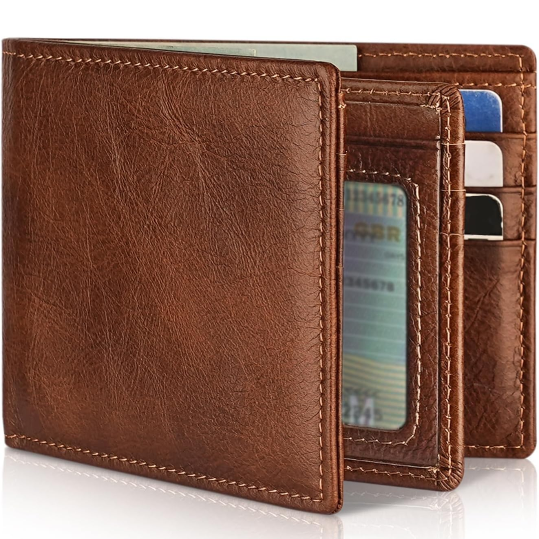 Men’s RFID Secure Slim Bifold Wallet with Multiple Card Slots