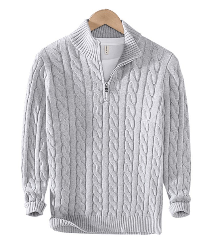Herren Strickpullover Mit Halb Reißverschluss | Langarm