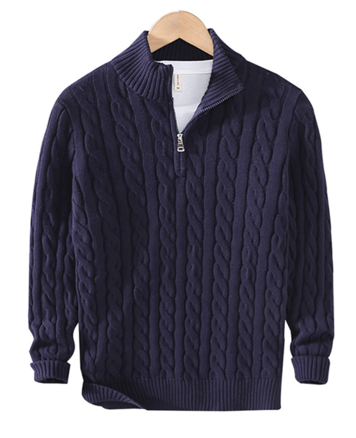 Herren Strickpullover Mit Halb Reißverschluss | Langarm