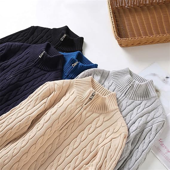 Herren Strickpullover Mit Halb Reißverschluss | Langarm