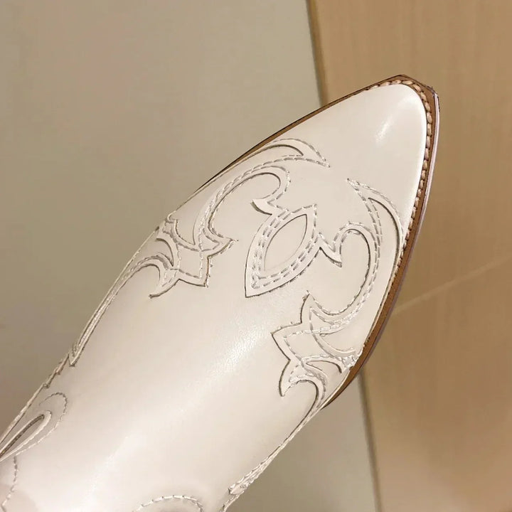 Damen-cowboystiefel Mit Blockabsatz Und Halbhoher Wadenhöhe | Winter