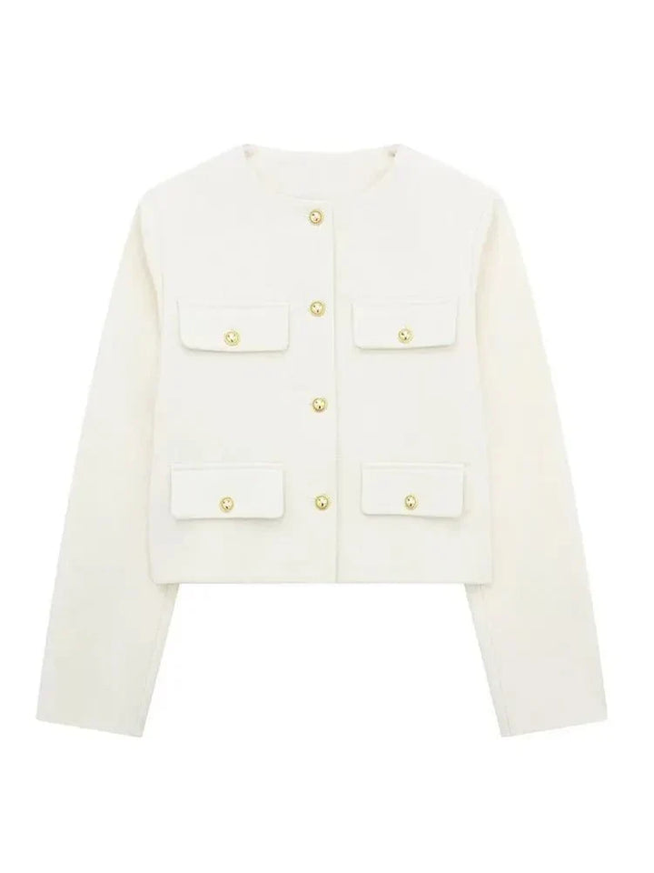 Stylische Winterjacke Mit Knopfdetails Für Damen | Kurz